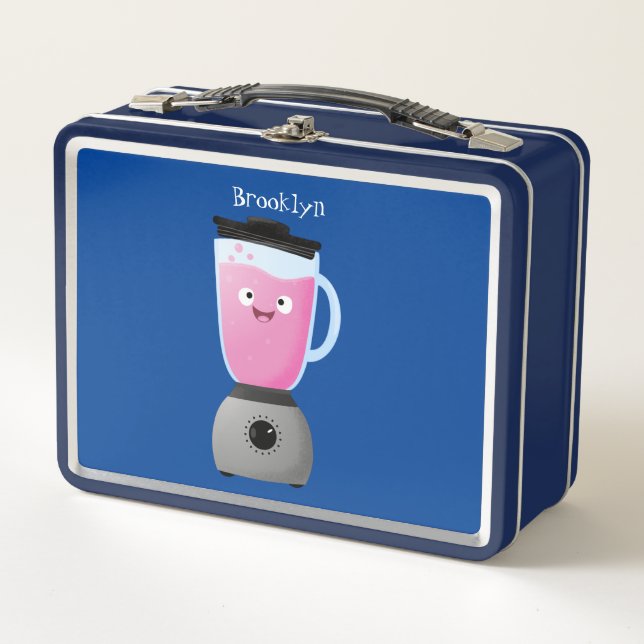 Cute happy food blender kitchen appliance cartoon metal lunch box (Front)