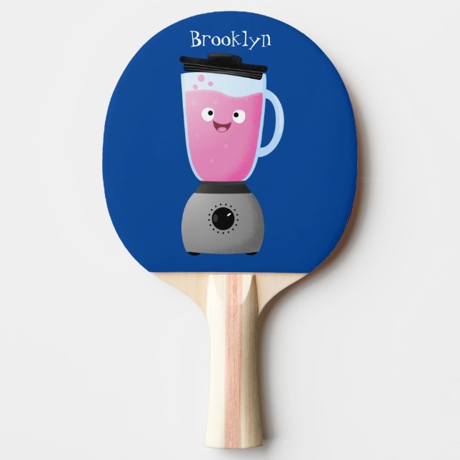 Cute happy food blender kitchen appliance cartoon ping pong paddle (Front)