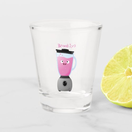 Cute happy food blender kitchen appliance cartoon shot glass