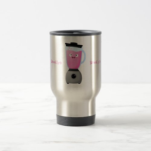 Cute happy food blender kitchen appliance cartoon travel mug