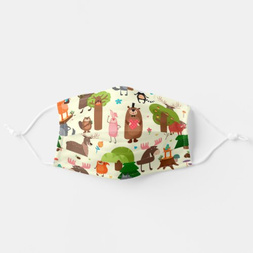Cute Happy Forest Animals Great for Kids Adult Cloth Face Mask