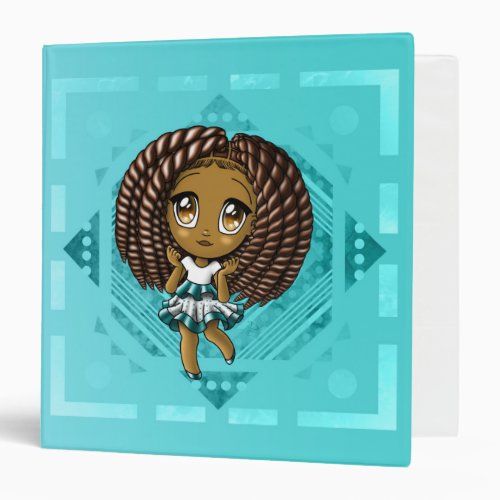 Cute Happy Fun African American Girl 3 Ring Binder