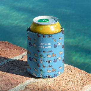 Cute happy funny dogs All over print Can Cooler