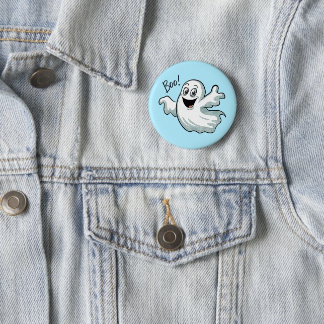 Cute Happy Ghost Button (In Situ)