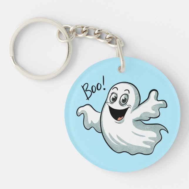 Cute Happy Ghost Keychain (Front)
