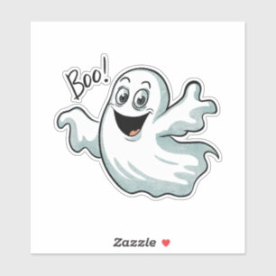 Cute Happy Ghost Sticker