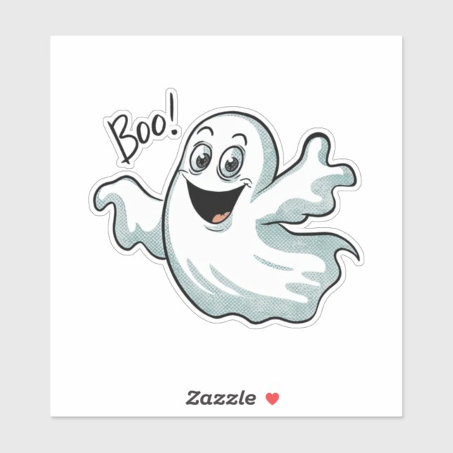 Cute Happy Ghost Sticker (Sheet)