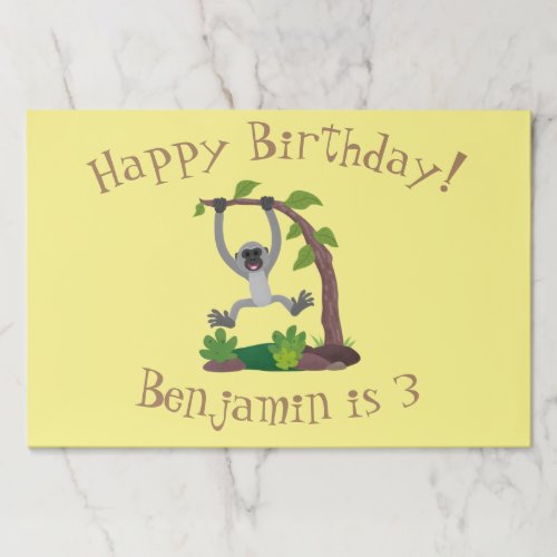 Cute happy gibbon ape cartoon illustration paper pad