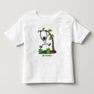 Cute happy gibbon ape cartoon illustration toddler t-shirt