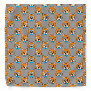 Cute Happy Ginger Cat with Papillon Bandana