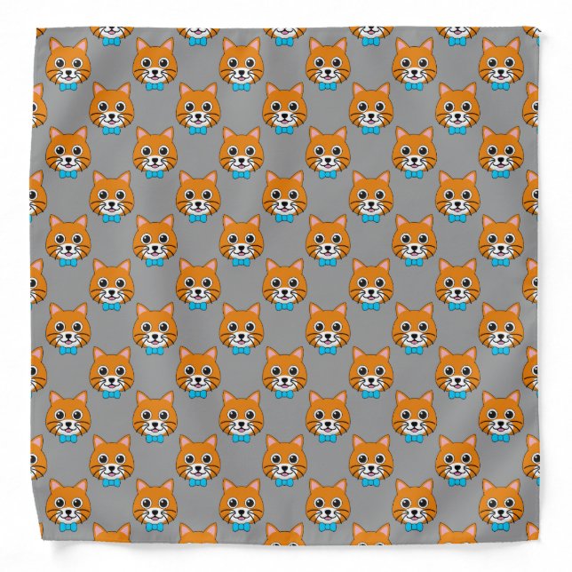 Cute Happy Ginger Cat with Papillon Bandana (Front)