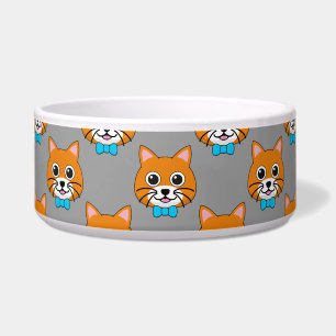 Cute Happy Ginger Cat with Papillon Bowl