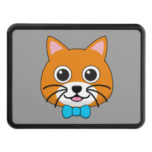 Cute Happy Ginger Cat with Papillon Hitch Cover