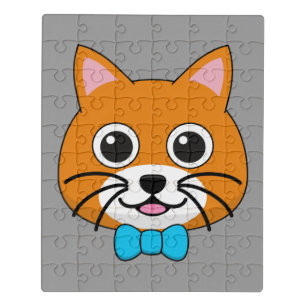 Cute Happy Ginger Cat with Papillon Jigsaw Puzzle