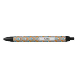 Cute Happy Ginger Cat with Papillon | Personalize Black Ink Pen