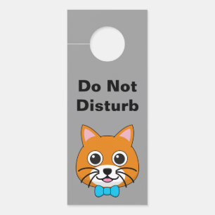 Cute Happy Ginger Cat with Papillon   Personalize Door Hanger