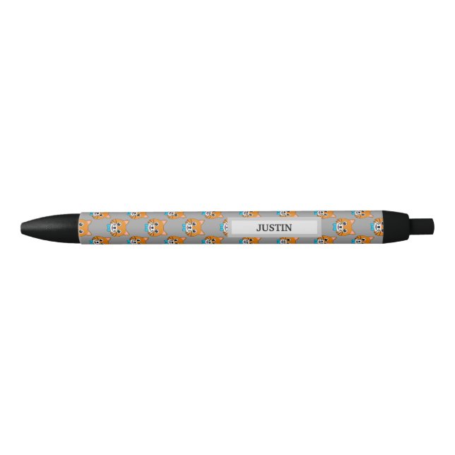 Cute Happy Ginger Cat with Papillon | Personalize Pen (Front)