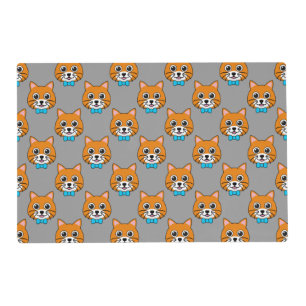 Cute Happy Ginger Cat with Papillon Placemat