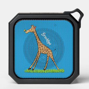 Cute happy giraffe with butterfly cartoon bluetooth speaker