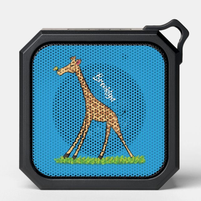 Cute happy giraffe with butterfly cartoon bluetooth speaker (Front)
