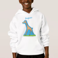 Cute happy giraffe with butterfly cartoon