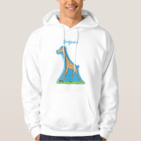 Cute happy giraffe with butterfly cartoon