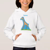 Cute happy giraffe with butterfly cartoon