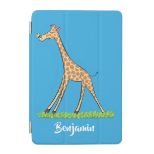 Cute happy giraffe with butterfly cartoon iPad mini cover