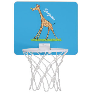 Cute happy giraffe with butterfly cartoon mini basketball hoop