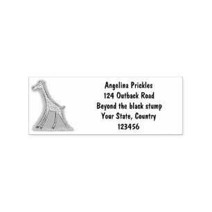 Cute happy giraffe with butterfly cartoon rubber stamp
