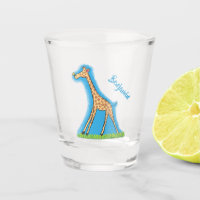 Cute happy giraffe with butterfly cartoon
