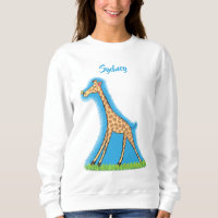 Cute happy giraffe with butterfly cartoon