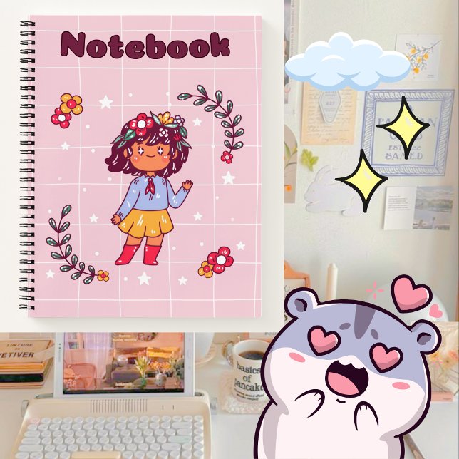Cute happy girl 💗✨ notebook (Creator Uploaded)