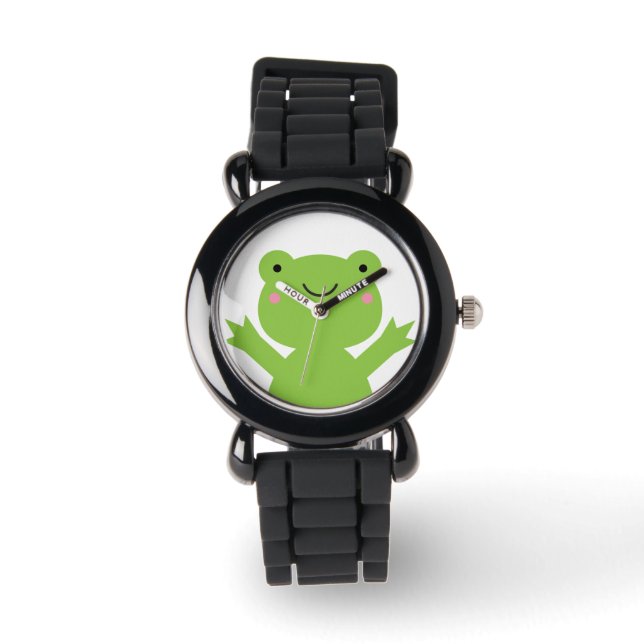 Cute Happy Green Frog Wrist Watch (Front)