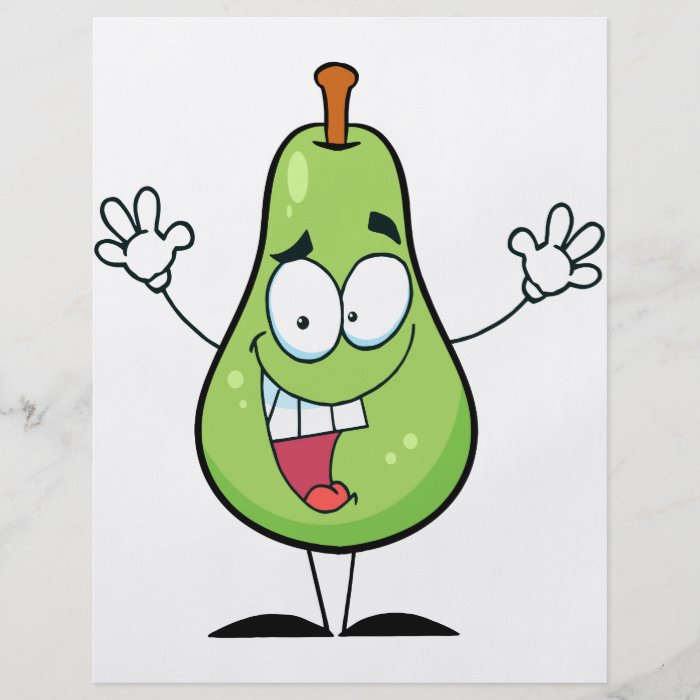 cute happy green pear cartoon character custom flyer