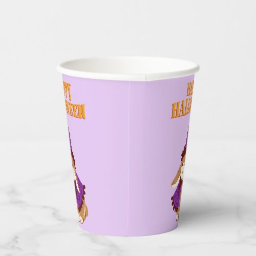 Cute Happy Halloween Bunny Witch Paper Cups