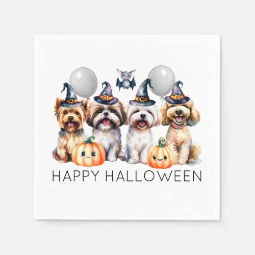 Cute Happy Halloween Dogs Napkins