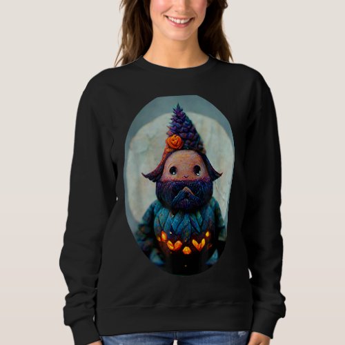 Cute Happy Halloween Gnome Spooky Graphic Gnome  D Sweatshirt