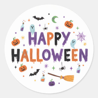 Cute Happy Halloween Icons Sticker