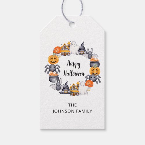 Cute Happy Halloween Illustration Party Gift Tags