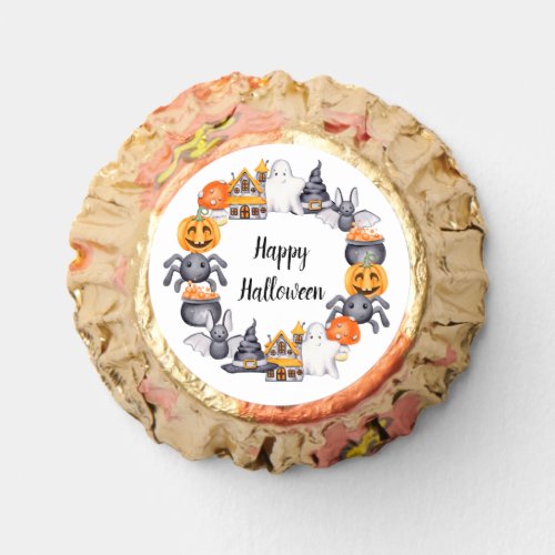 Cute Happy Halloween Illustration  Reeses Peanut Butter Cups