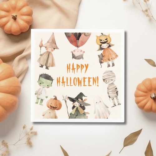 Cute Happy Halloween Kids Costume Party  Napkins