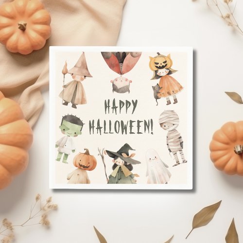 Cute Happy Halloween Kids Party Paper Napkin