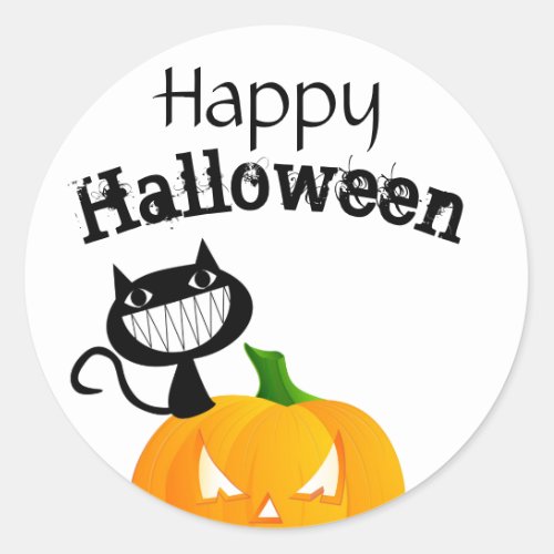 Cute Happy Halloween Kids Trick or Treat Classic Round Sticker