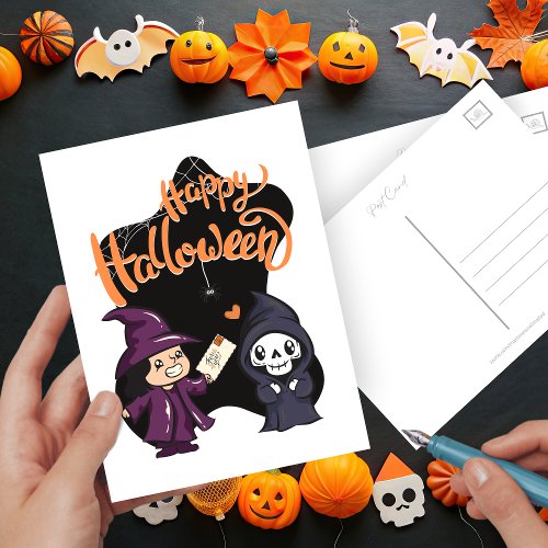 Cute Happy Halloween Mail  Postcard