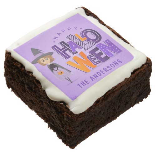 Cute Happy Halloween Modern Witch Trick Or Treat Brownie