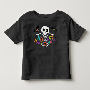 Cute Happy Halloween Skeleton Toddler T-shirt
