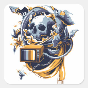 Cute Happy Halloween Stikers Square Sticker