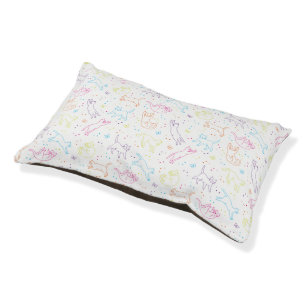 Cute happy hand drawn cats bed