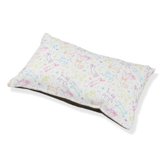 Cute happy hand drawn cats bed
